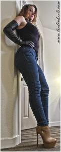 tiedinheels.com - Serene...Skintight Jeans and Beige Ankle Boots! HD-mp4 thumbnail